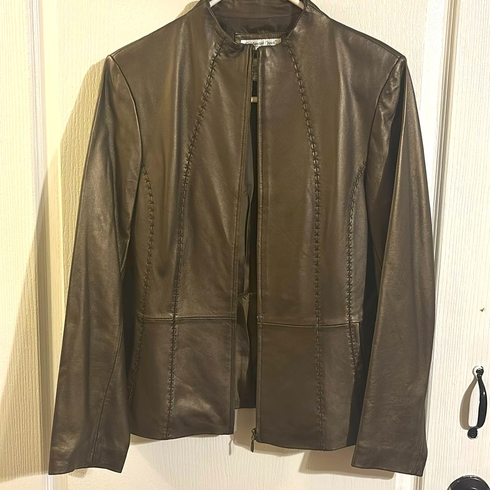 NWOT Bronze soft leather jacket - Coldwater Creek - Size Small